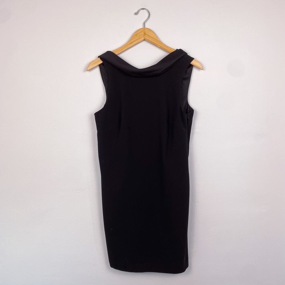 Trina Turk Draped Cowl Neck Shift Cocktail Dress Black 2